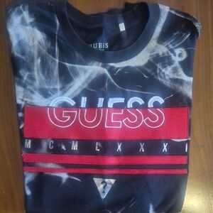 GUESS Black and Red Graphic Tee